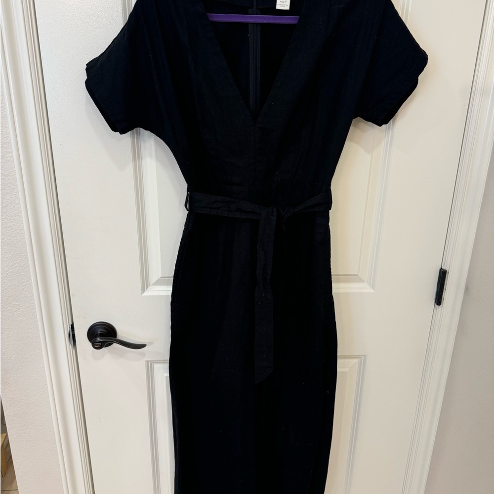 H&M Black Wrap Tie Front Pantsuit